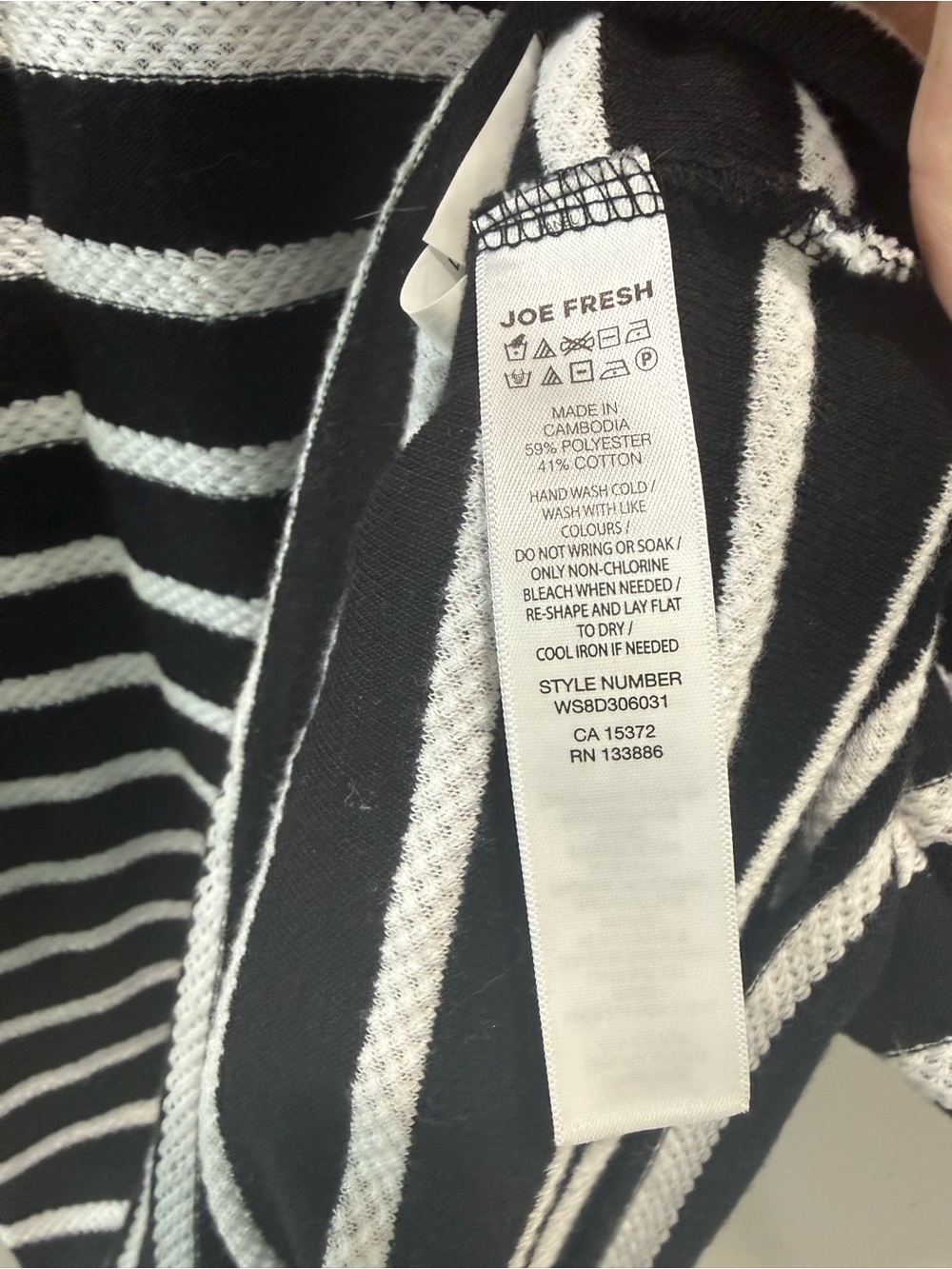 Joe Fresh Black & White Striped Knit Dress with Ruffle Sleeves – Size M - Picture 6 of 6